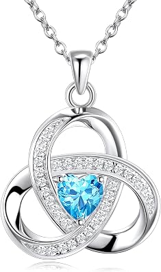 925 Sterling Silver Love Knot Necklace, Diamond Accent Love Knot Pendant Necklace Jewelry Infinity Necklace for Women Anniversary Valentines Day Gift
