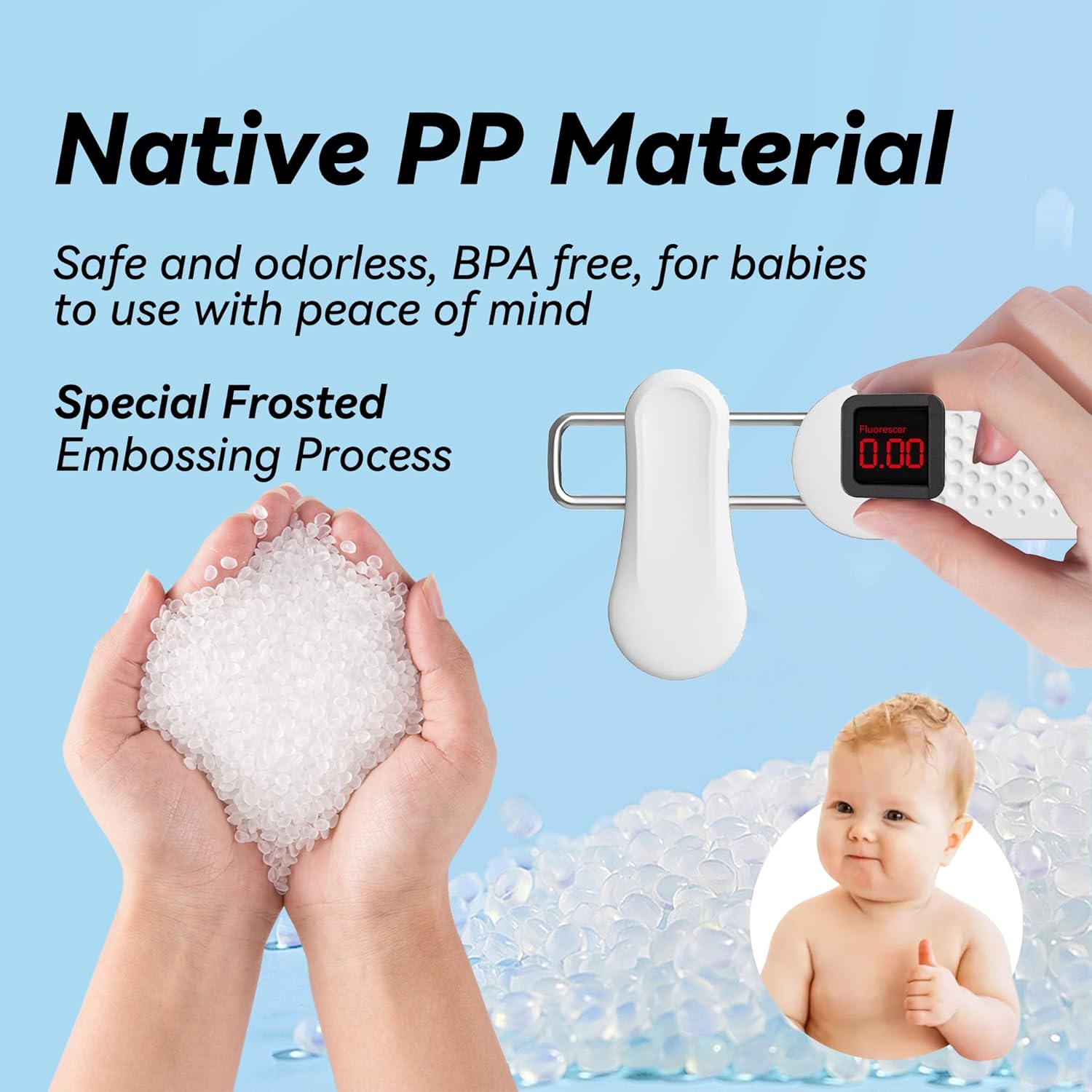 Plastic Skirt Pant Hangers with Clips for Women, Kids, Baby, Children, Toddler, Frosted Embossing Shorts Hanger Space-Saving with 360° Swivel Hook (15pcs White) - Image 2