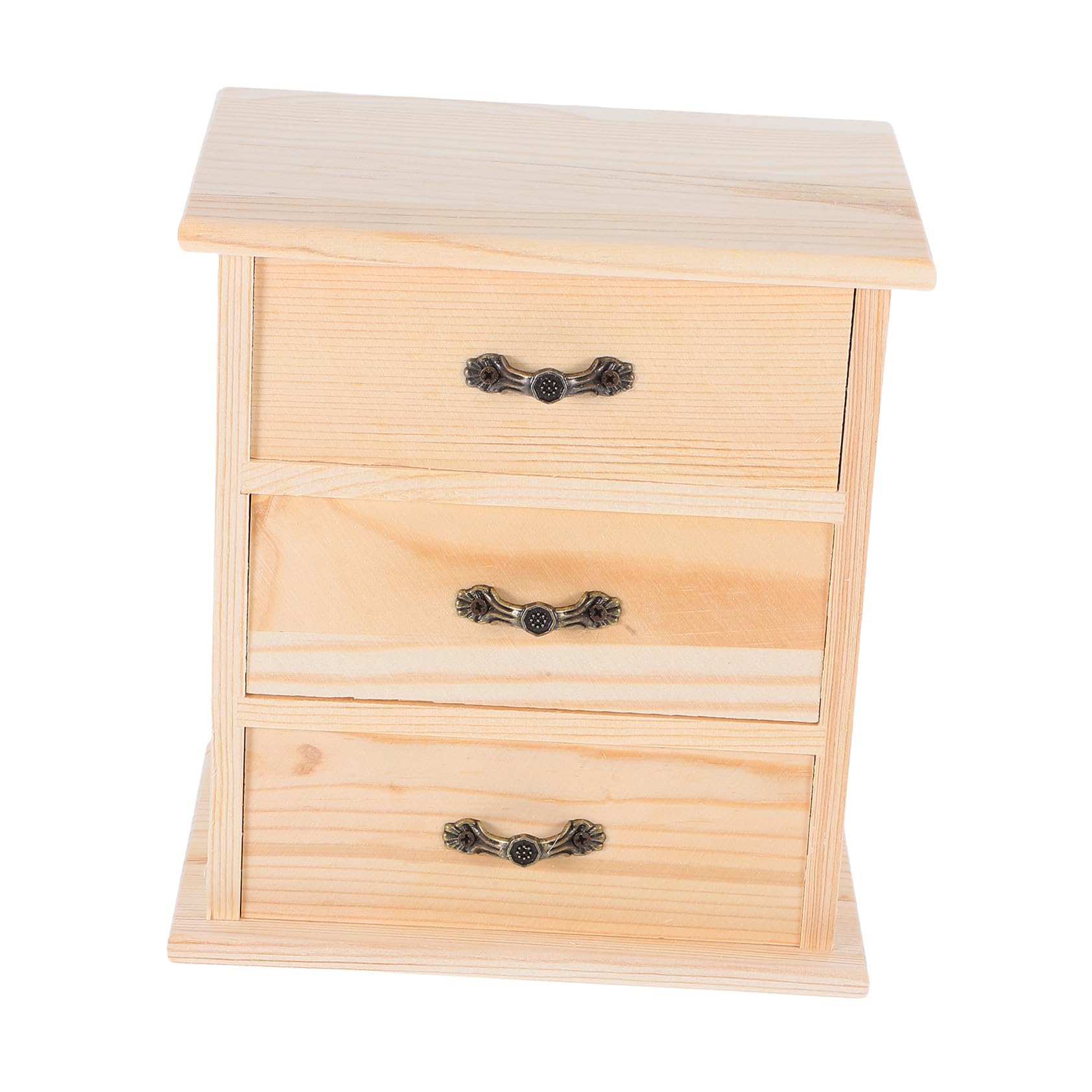 Boîte de rangement en bois pour bureau petit organisateur moderne 3 tiroirs