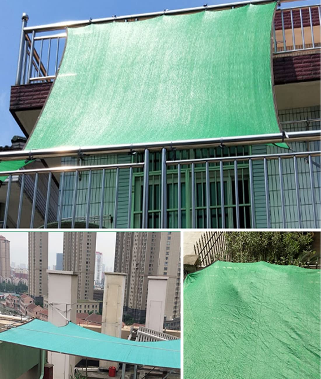 Malla Sombreadora Sun Net Toldo Vela de Sombra Protección Solar Rectangular Tela Verde para Invernadero Toldo Vela de Sombra Malla de Ocultación para Jardín (4x6m(13.12x19.69ft))