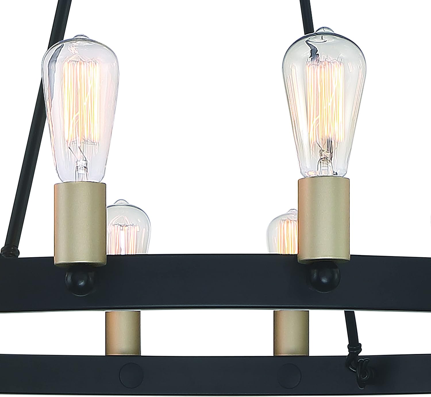 Vanity Art 20 Lights Wagon Wheel Chandelier Lighting | Modern Hanging Light Farmhouse Candle Style Ceiling Light Fixtures for Living Room Dining Room (Classic Black/Brass Dust) MLT6220LT-BK-BD