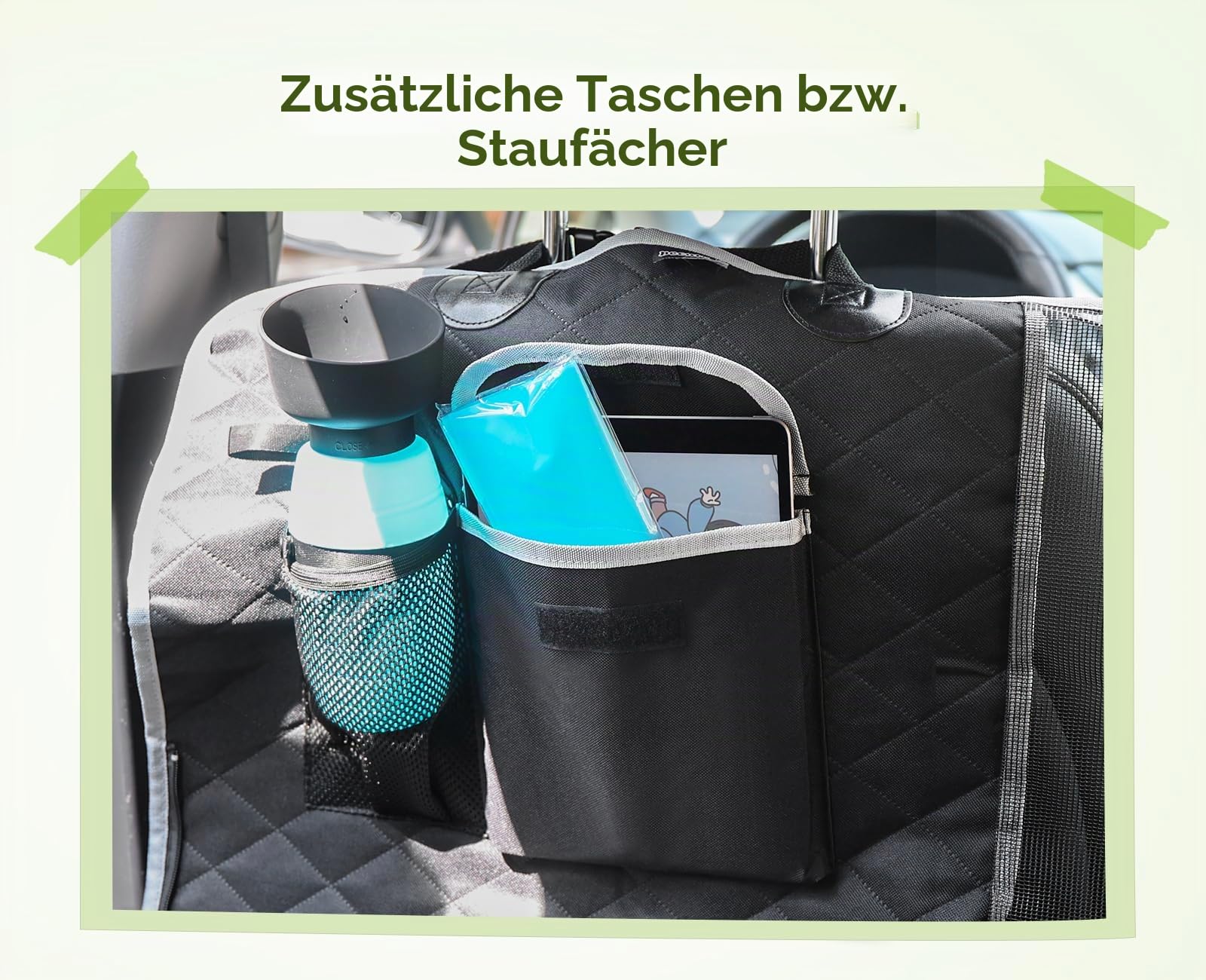 pecute Hundedecke Auto Rückbank 136 * 146 cm, Rücksitz mit Seitenschutz & Sichtfenster, Autositzbezug für Hunde, kofferraumschutz Hund, Kratzfeste & Wasserabweisende
