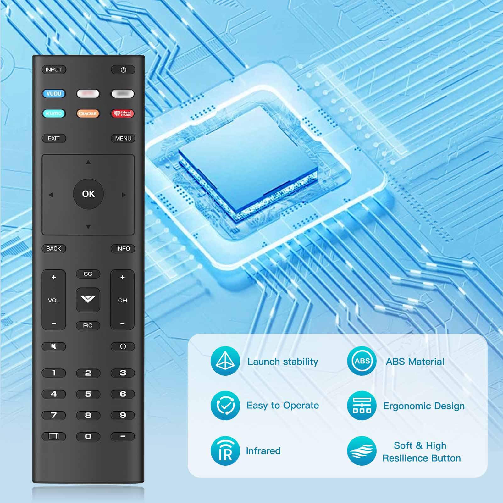 Vizio Smart TV Remote Universal For Replacement XRT136, XRT140, XRT260 ...