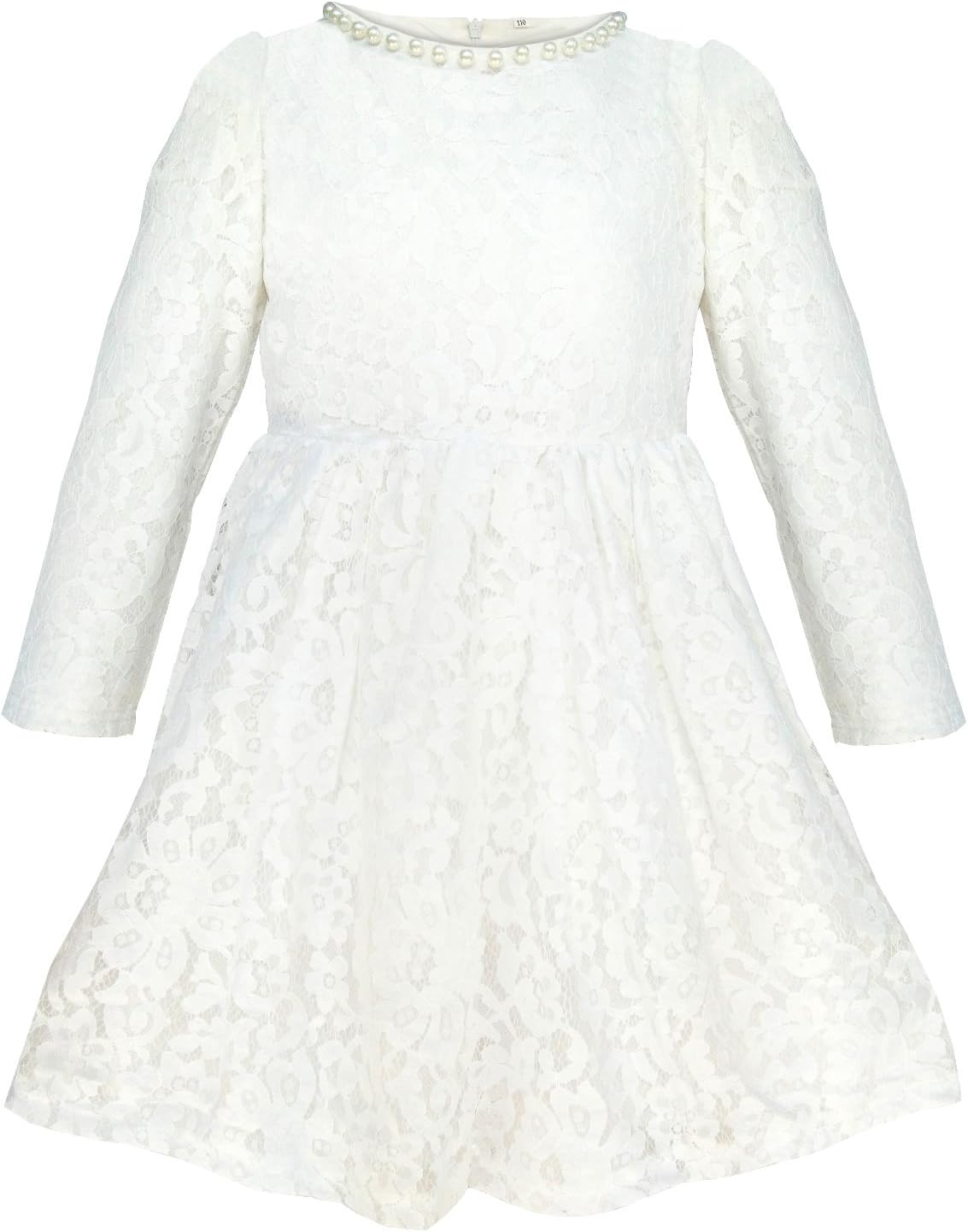 Big Girls White Lace Cotton Wedding Dress Little Kids Spring Casual Skirts (160#(Height=60"/152cm))