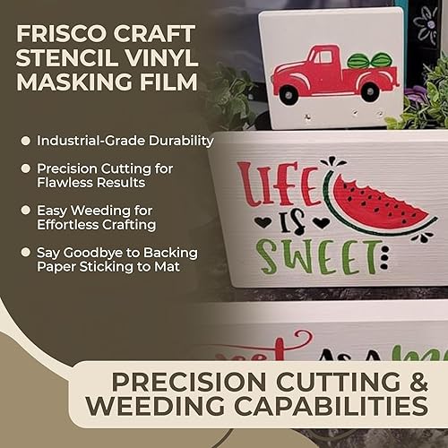 Miniatura 5 de Frisco Craft - Rollo de vinilo para plantilla compatible con Cricut, Silhouette, Cameo, cortadores de manualidades de 100.1 x 4.9ft