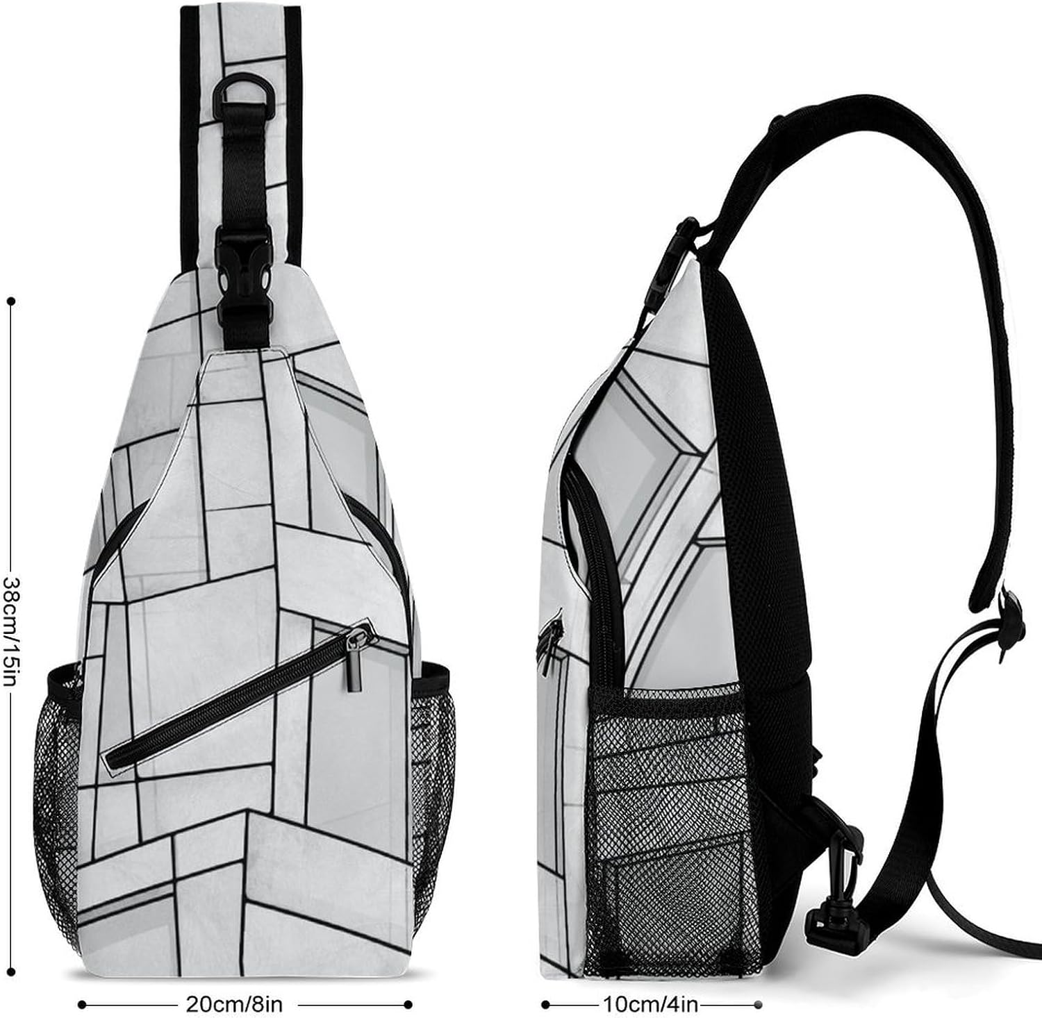 Lines Pane Sling Crossbody Bag Lightweight Chest Shoulder Backpack for Outdoor Sports