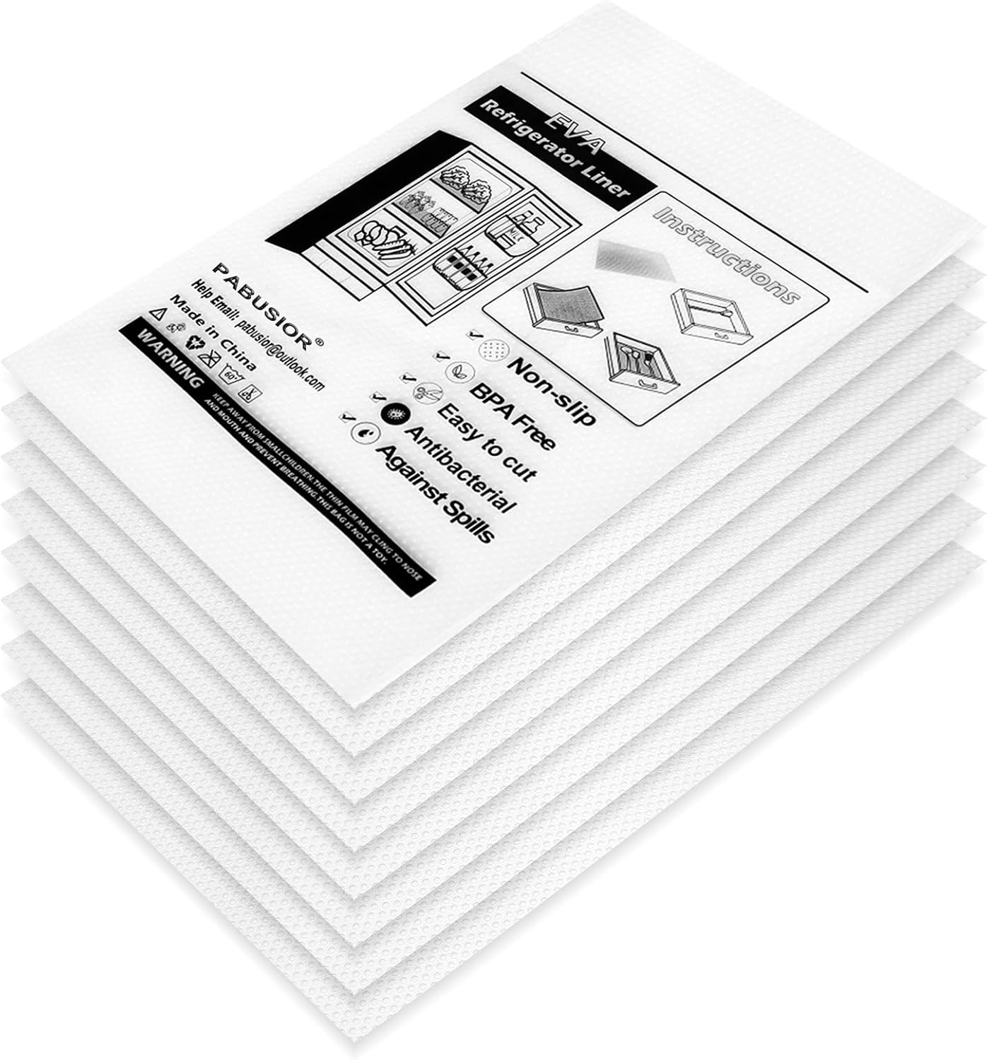 PABUSIOR Clear Refrigerator Liner, 11.8" x17.7Inch Waterproof Fridge