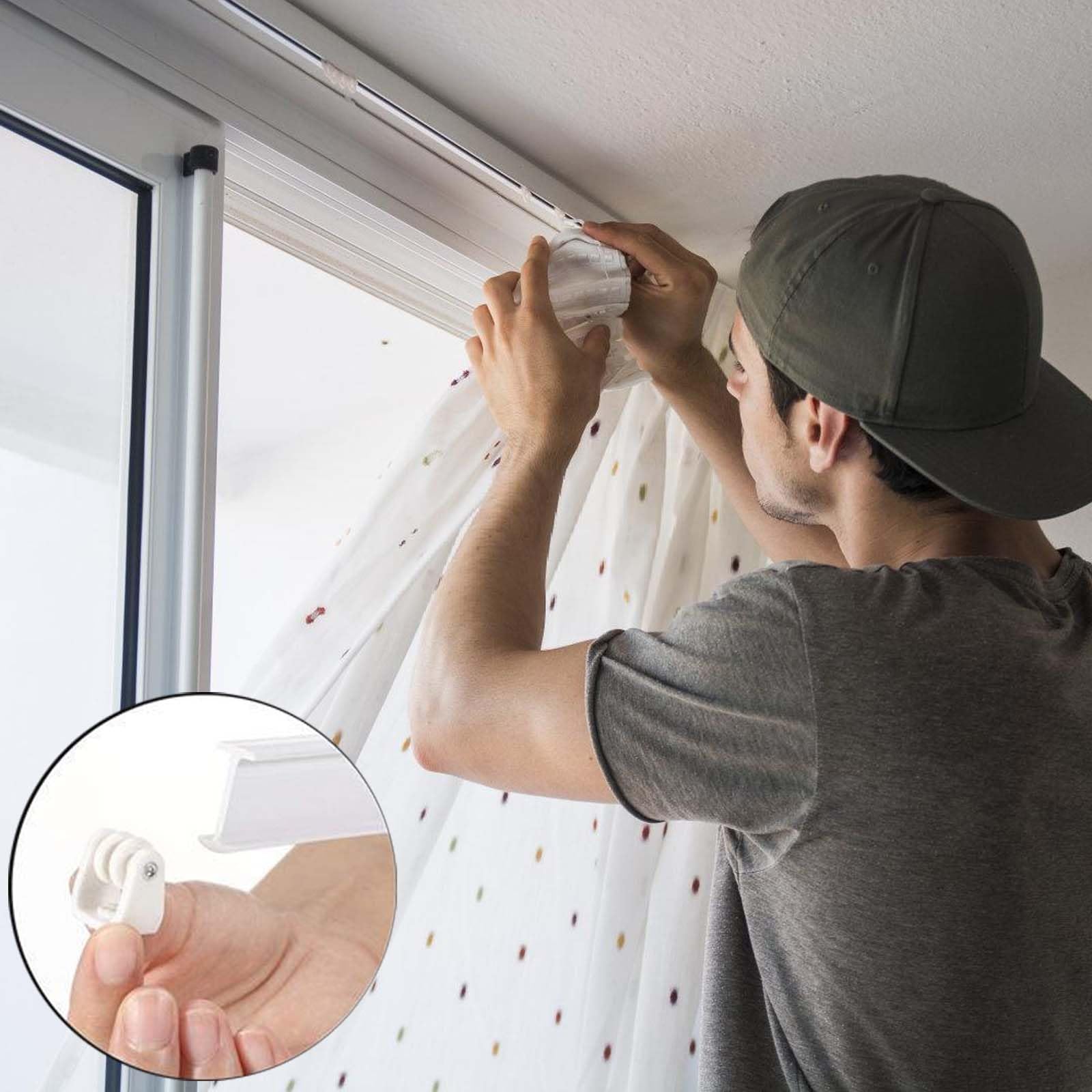 Binario per tende, flessibile da 5 m, con rulli silenziosi, divisorio, da appendere, sistema per doccia, tenda, camper, ospedale