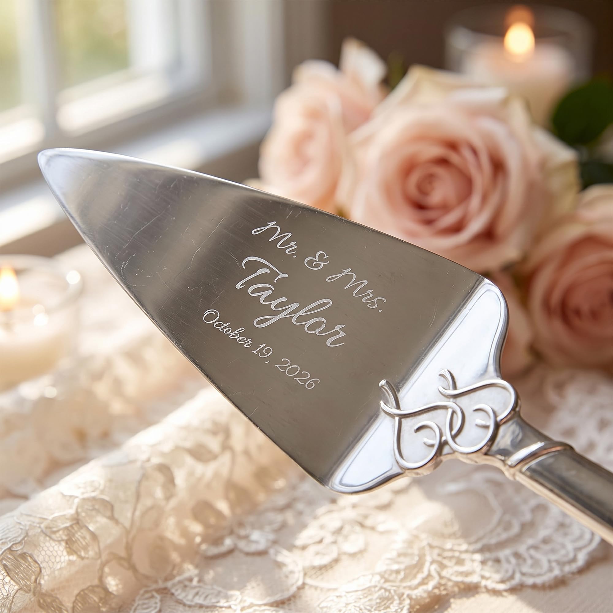 Amazon | Lenox Personalized Engraved True Loveケーキナイフ