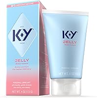 K-Y Jelly Water-Based Personal Lubricant, Safe for Anal Sex & Latex Condoms, Doctor-Recommended 4oz Gel for Wetter Intimacy