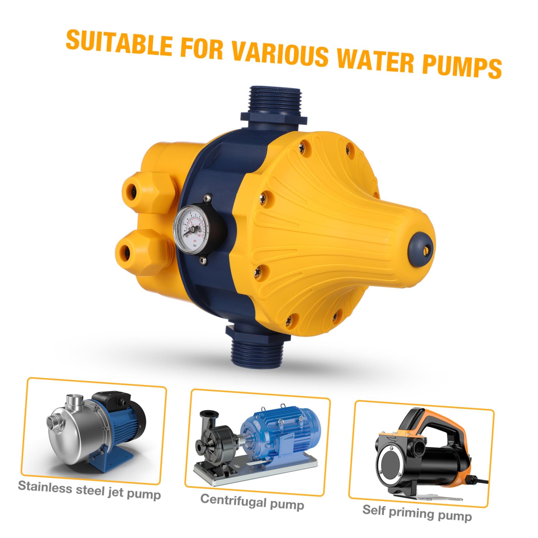 SEWACC Water Pump Controller Residential Water Booster Pump Pressure Regulator 110v