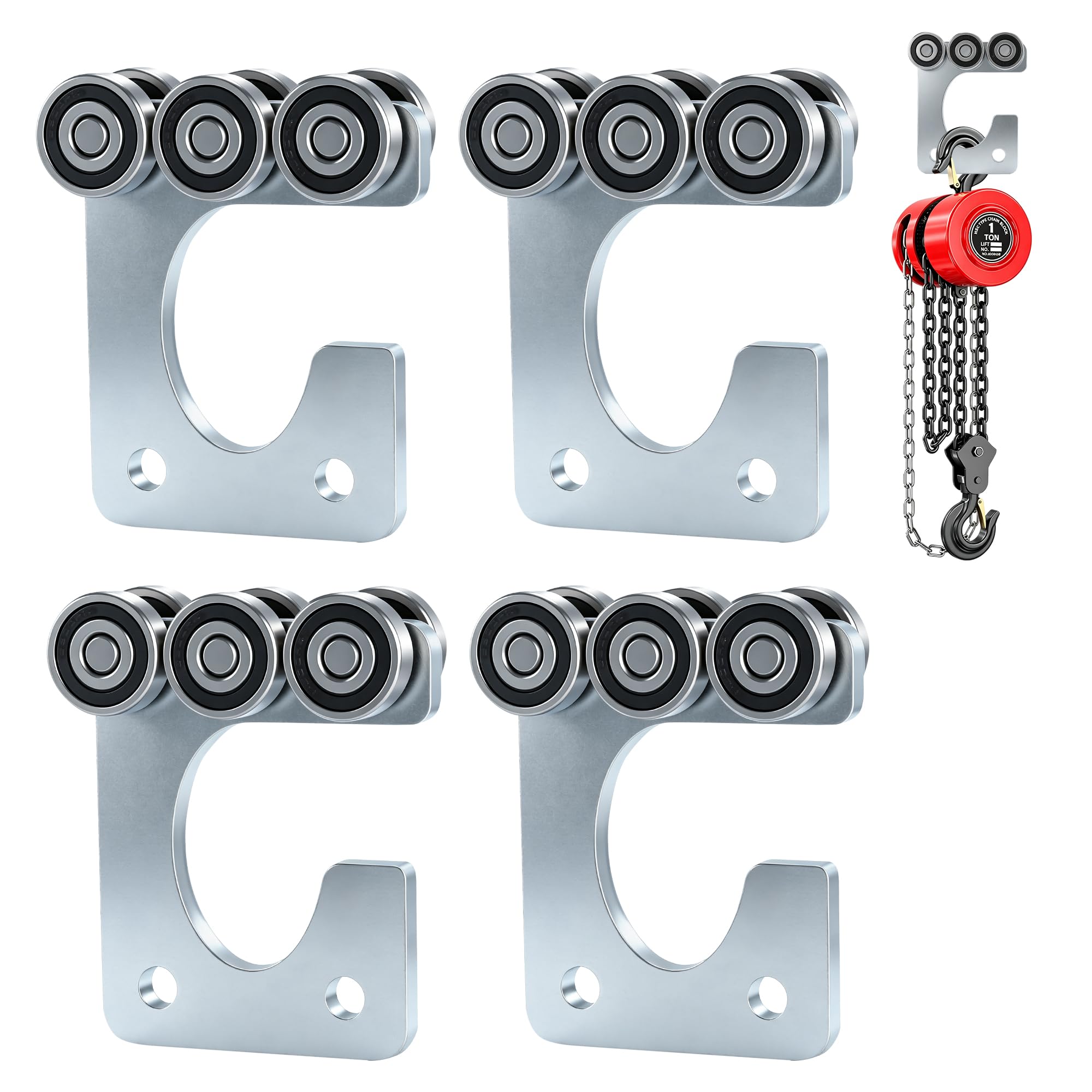 4-Wheel Trolley Assembly Rollers.Strut Channel Rollers Trolley.for use with 1-5/8" Wide and All 1-5/8" or Taller Strut Channel. — Amazon image 9