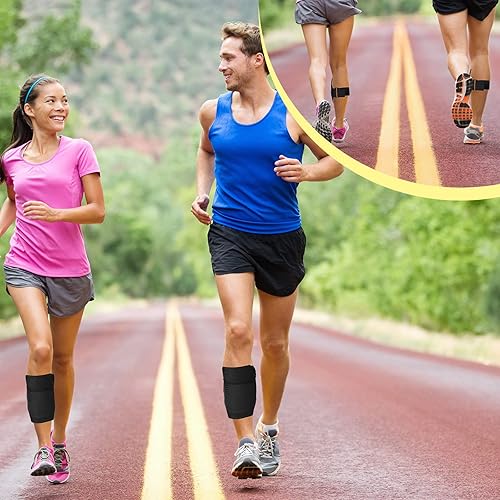 Vista 6 de Jadive Paquete de 2 correas para las piernas para teléfono celular, soporte para teléfono inteligente, banda antideslizante para el tobillo, correas