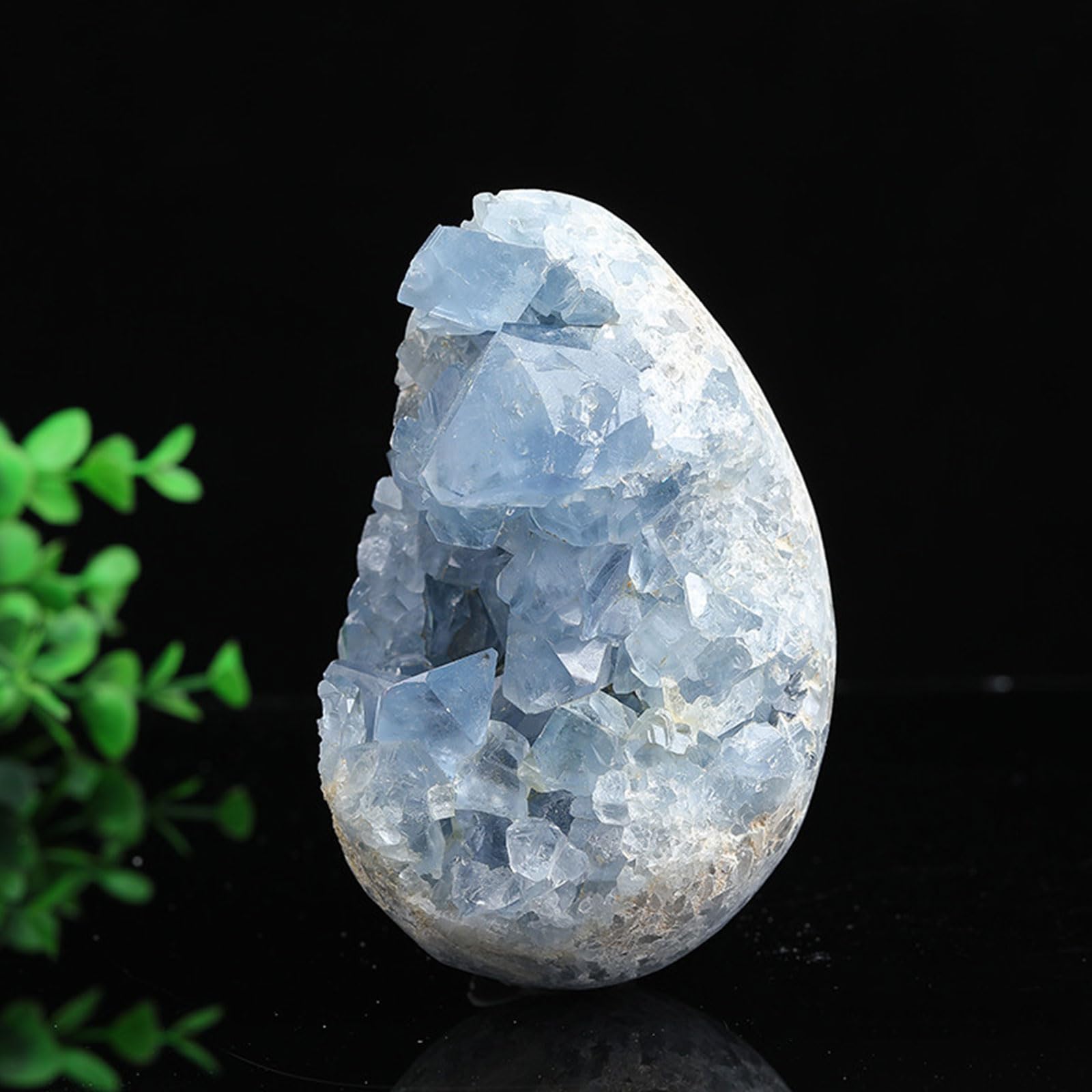 Cristalli e Pietre curative - Geode a grappolo di Pietra Naturale Celestita - Roccia Chakra di guarigione Reiki - Forniture per Stregoneria da Meditazione - Collezione Pietra Grezza,800~900g