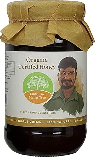 Under the Mango Tree Certified UTMT Organic Honey 500g - 100% Pure, Natural & original honey | NMR Tested | Raw & unprocessed honey with no preservatives | 500 gms