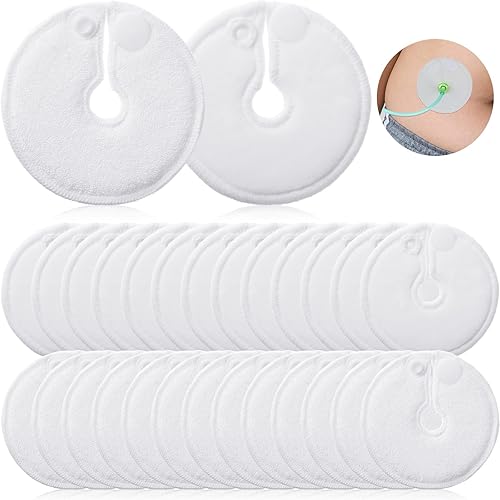 Miniatura 1 de Paquete de 56 fundas para botones de tubo G, soporte peritoneal de tubo de alimentación abdominal, almohadillas de algodón suaves y absorbentes,