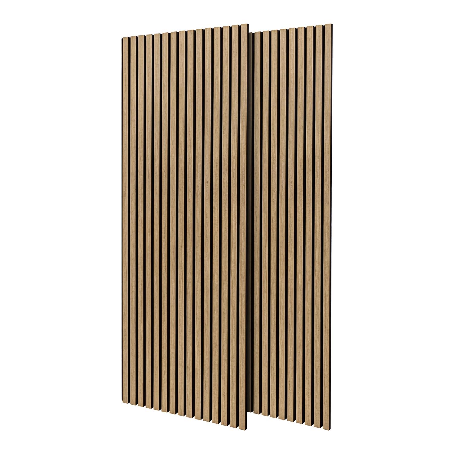 Mozart - Set di 2 pannelli fonoassorbenti decorativi in legno 235x60 cm, superficie totale 2,82 mq, beige