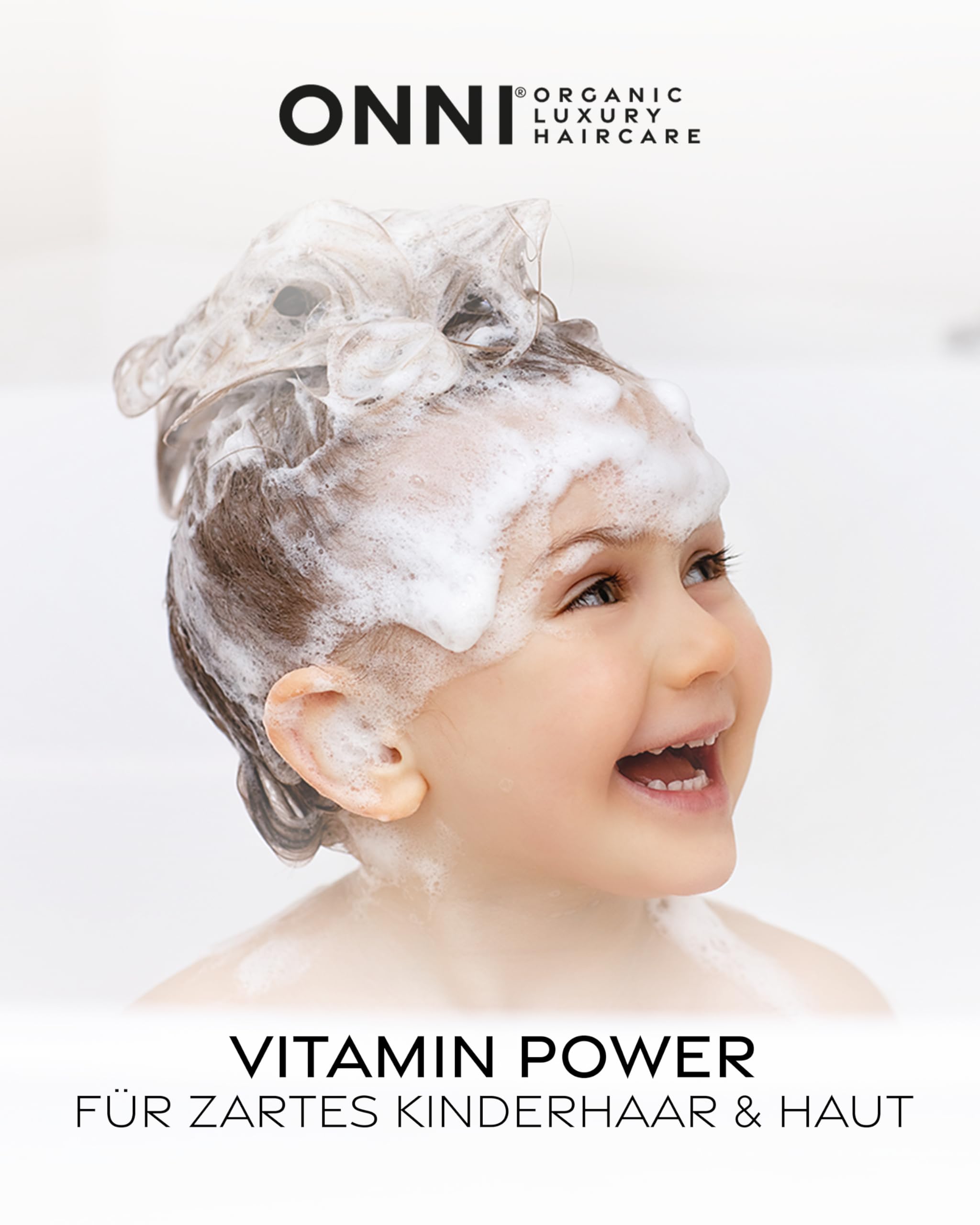 ONNI – Kindershampoo 2-in-1 Formel Kids Shampoo & Body Wash 200ml – Kinder Vitamin Shampoo sanfte Haarpflege für empfindliche Kopfhaut – Ohne Augenbrennen – vegan, ohne Sulfate, Silikone & Parabene