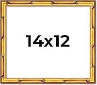 Vista 210 de Poster Palooza Marco de madera maciza de bambú dorado de 12 x 8 pulgadas con acrílico UV, respaldo de tablero de espuma y accesorios para colgar