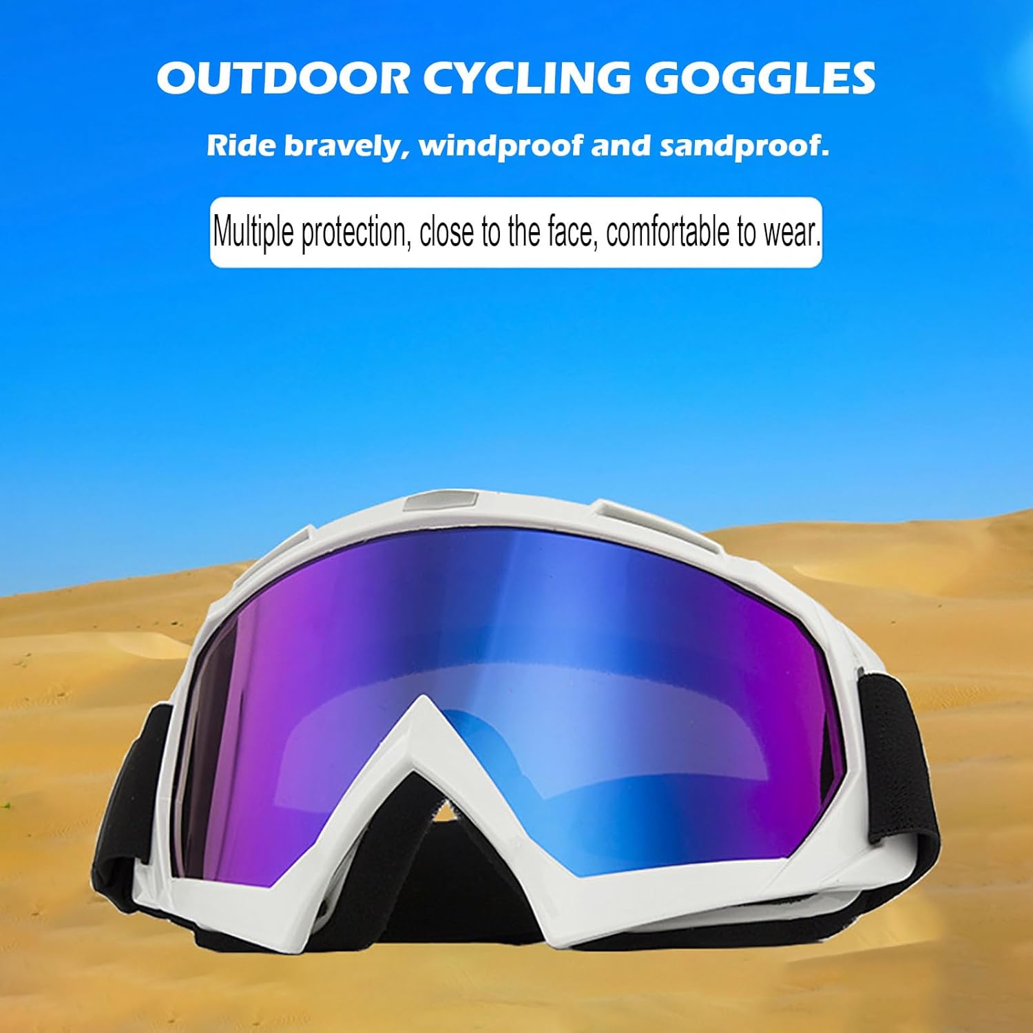 Dirt Bike Motorcycle Goggles with Balaclava Face Cover, Motocross Riding Offroad Glasses for Men Women with Face Mask - Image 2