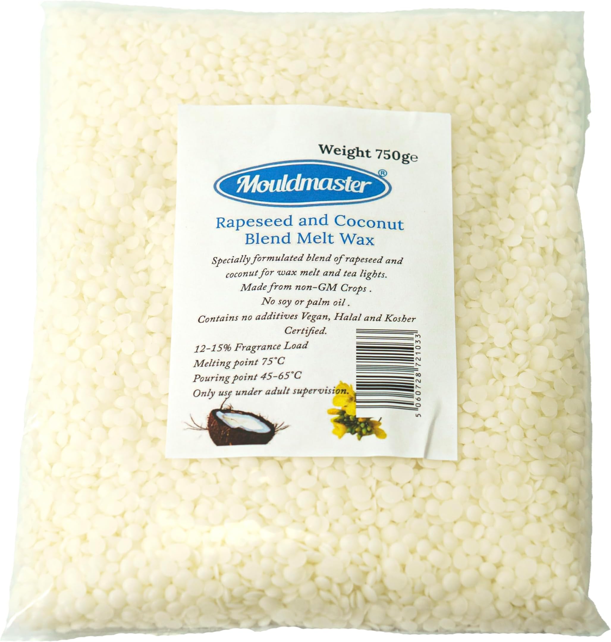 Rapeseed and Coconut Blend Melt Wax 750g, White