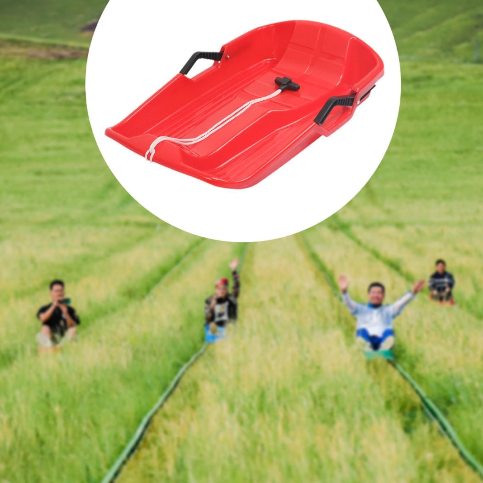 Luge, Snowboard, Toboggan, Planche à Glisser sur l'herbe avec Corde de Traction, Portable et Robuste, Cadeau d'anniversaire d'hiver pour Enfants,
