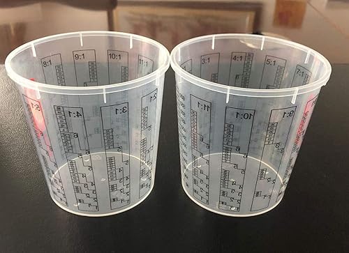 Miniatura 5 de Yesland Paquete de 30 tazas de mezcla de pintura con tapas, 32 onzas de pintura de plástico y vasos de mezcla epoxi con proporciones de mezcla