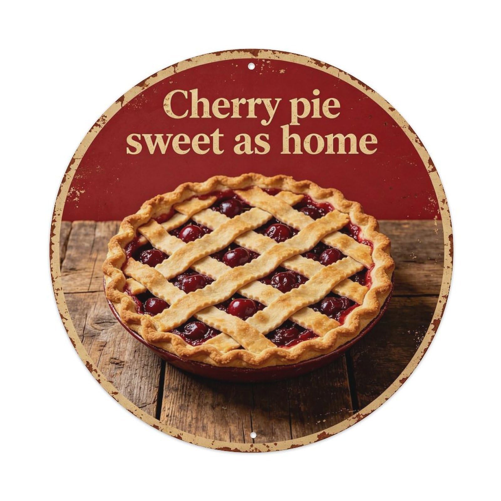 Vintage_cherry_pie Metal Tin Sign Plaque