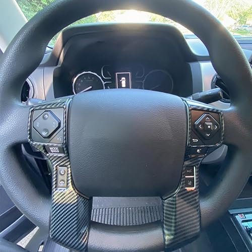 Miniatura 7 de Tocatus Cubierta de volante para Toyota 4Runner SUV Tacoma Tundra 2014-2022, fibra de carbono ABS, 2 piezas (5 agujeros)