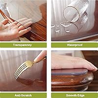 Vista 3 de OstepDecor Protector de mesa transparente de 40 x 60 pulgadas, 2mm de grosor, cubierta de mesa de plástico impermeable, protector de mesa de PVC