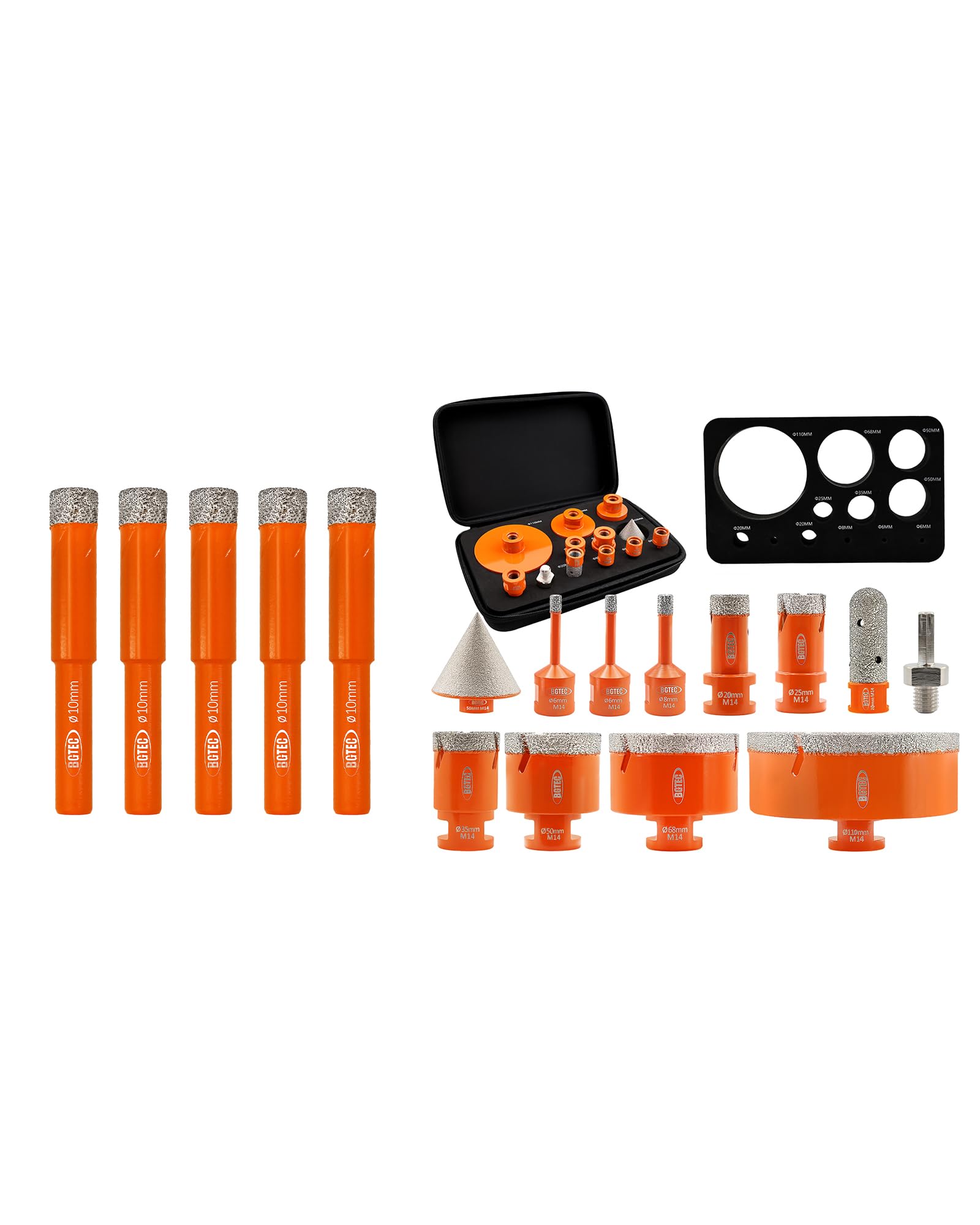 Foret diamant kit trepan carrelage BGTEC pour coupes nettes sans eclat
