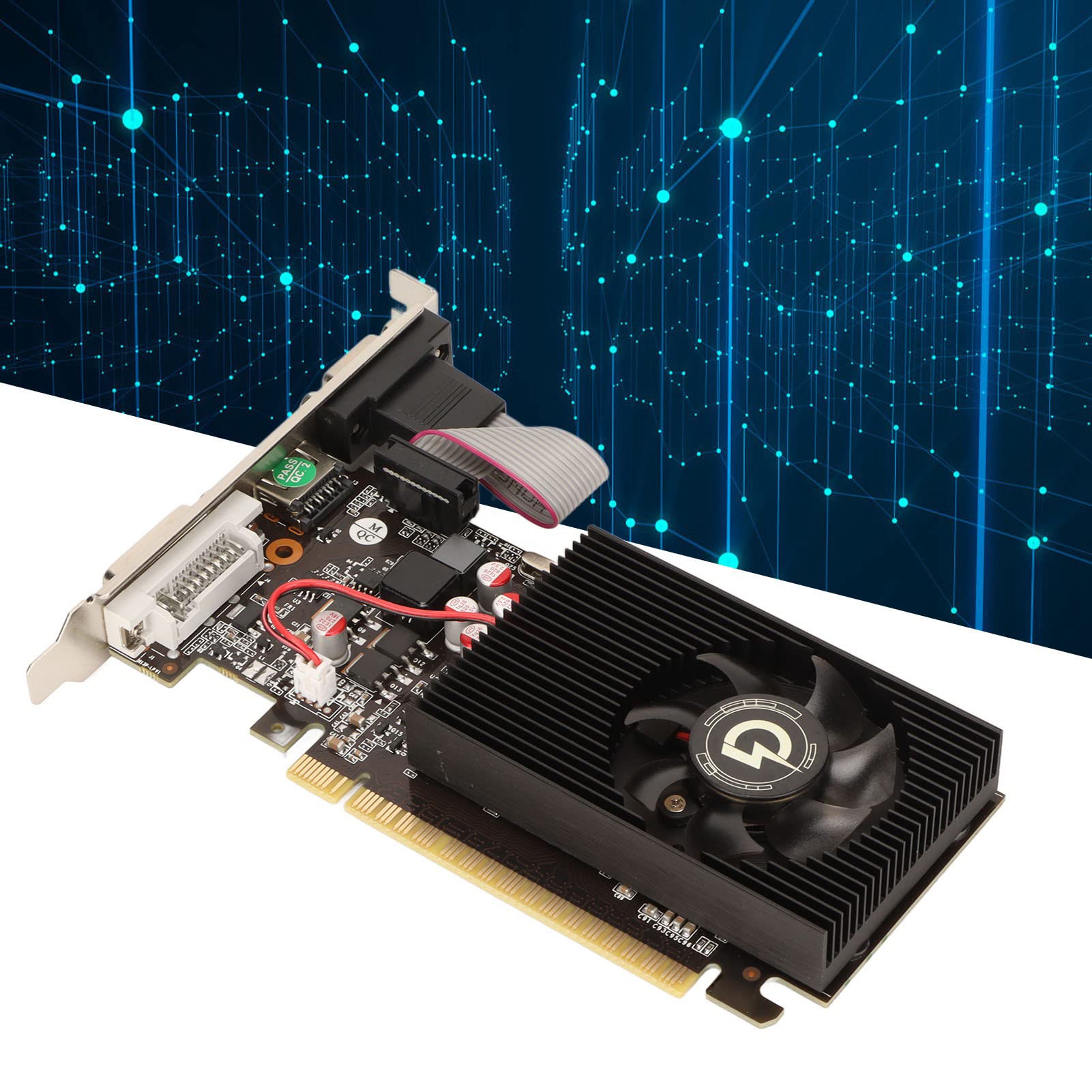 Yctze Scheda Grafica da Gioco 4G GDDR3 da 700 MHz con Supporto VGA, DVI, HD a 128 Bit e Ventola Singola, Ideale per i Giochi su PC