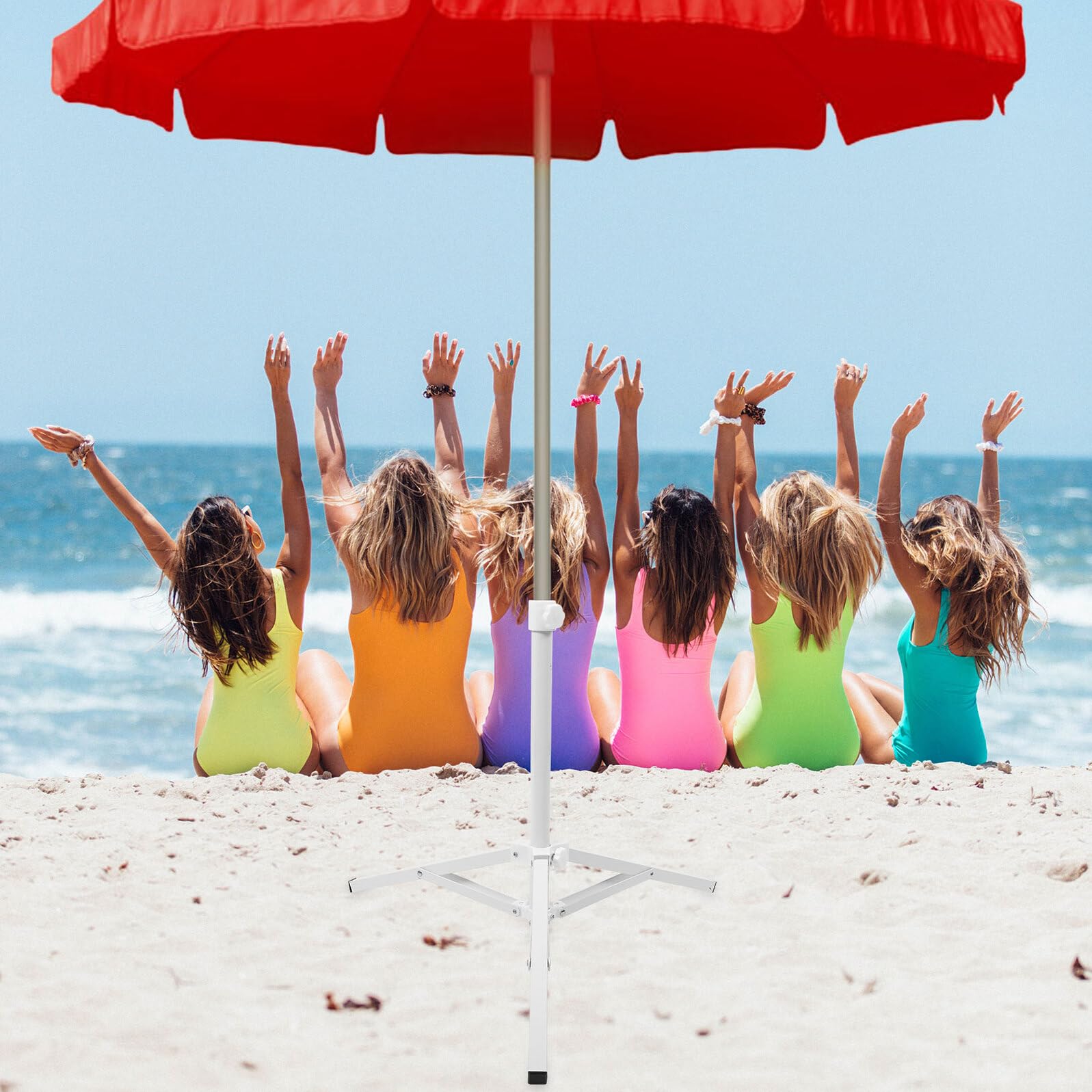 Lekki i stabilny żelazny stojak na parasole przenośna podstawa na parasole plażowe i ogrodowe wytrzymały uchwyt na parasol przeciwsłoneczny idealny do użytku na zewnątrz