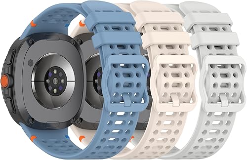 Miniatura 14 de Paquete de 3 correas compatibles con Samsung Galaxy Watch 8 Classic de 1.811 pulgadas, Watch 8 de 1.575 pulgadas/1.732 pulgadas, correa deportiva de