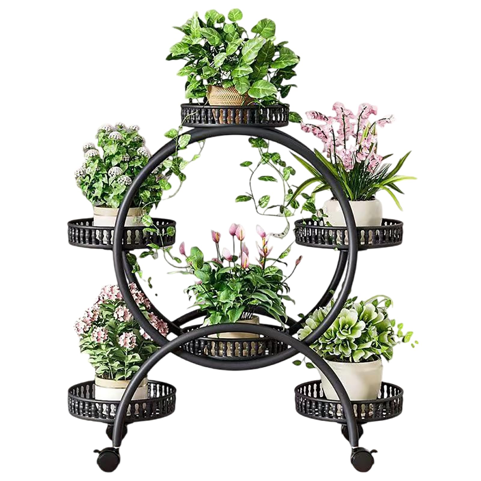 Metall-Pflanzenständer Indoor, Als Blumentreppe mit Mehrschichten, Blumenständer aus Metall Schwerlast Drinnen und Draußen, für Indoor, Outdoor, Balkon, Wohnzimmer, Blumentopf