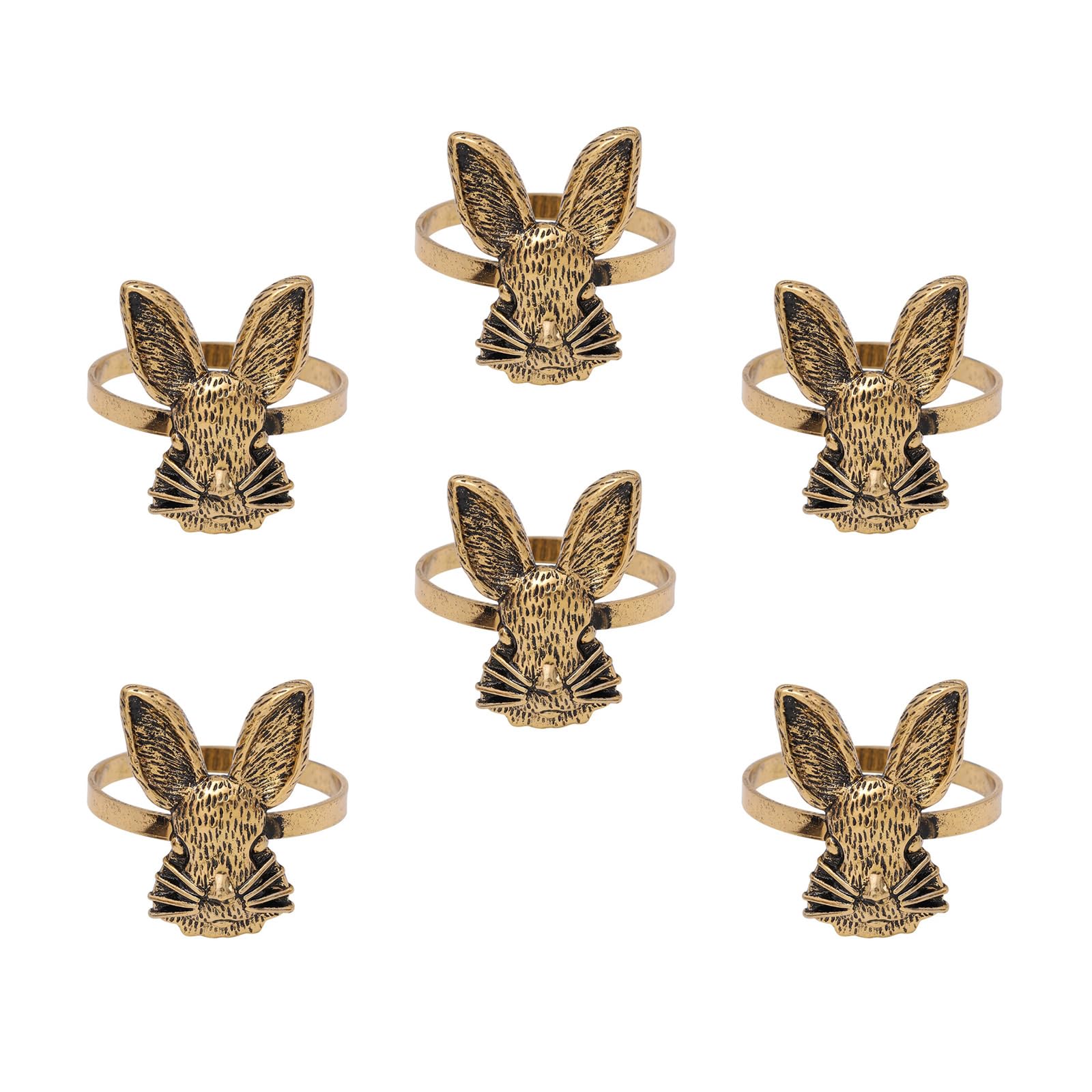 6 Multi-Purpose Rabbit Napkin Ring Holder for Easter Thanksgiving Festival Party Spring Table Decoration Rabbit Napkin Ring Holder