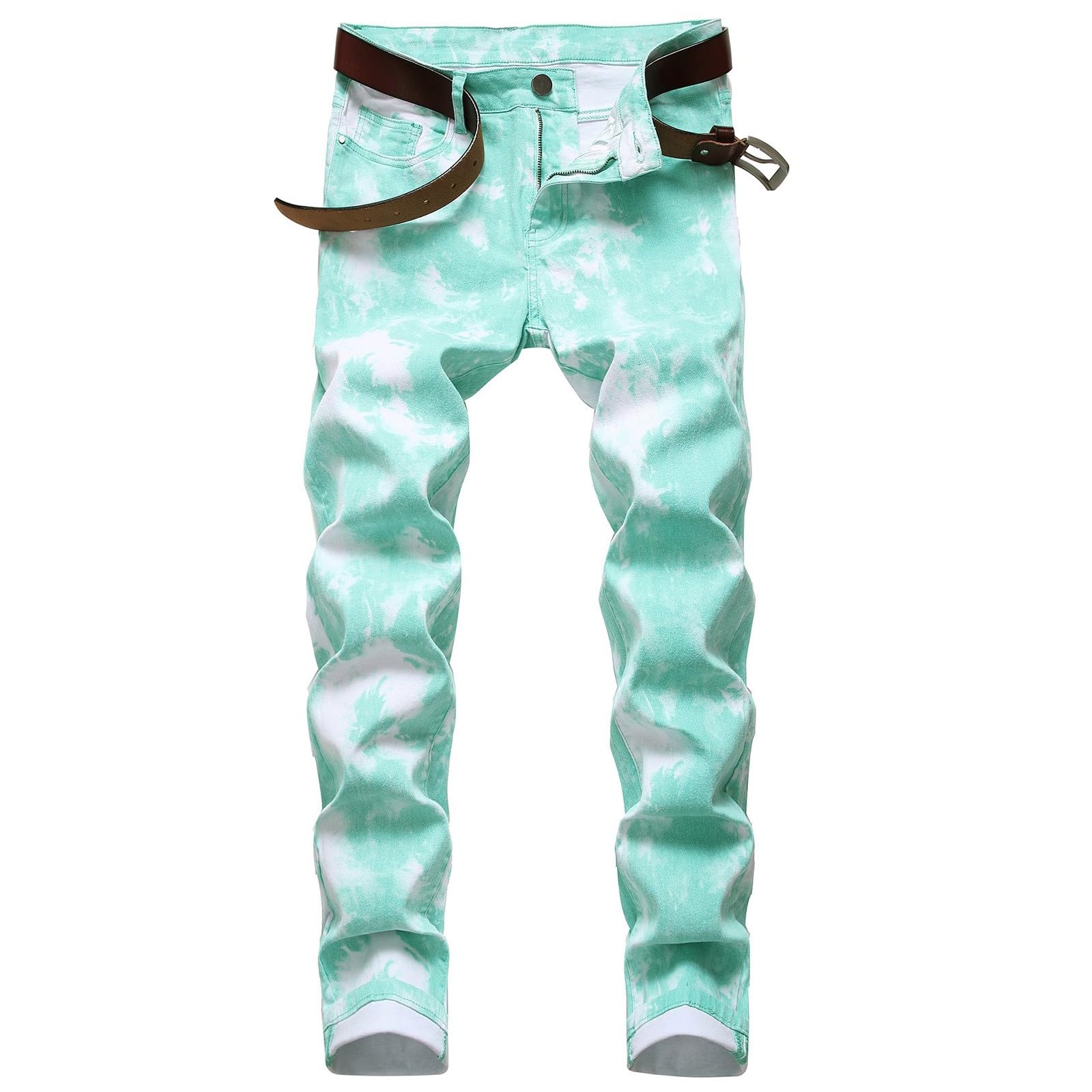 Jeans Uomo Strappati, Pantaloni Jeans Uomo Ricamo Pentagramma Stretch Pantaloni Gamba Slim Pantaloni Uomo Versatili Jeans Neri Strappati Jeans Uomo con Elastico in Vita Stile Hip-Hop Streetwear Y2k