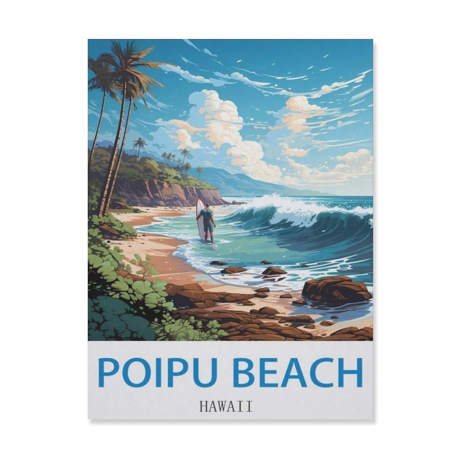 Tin Sign，Poipu Beach Hawaii(30x40cm）