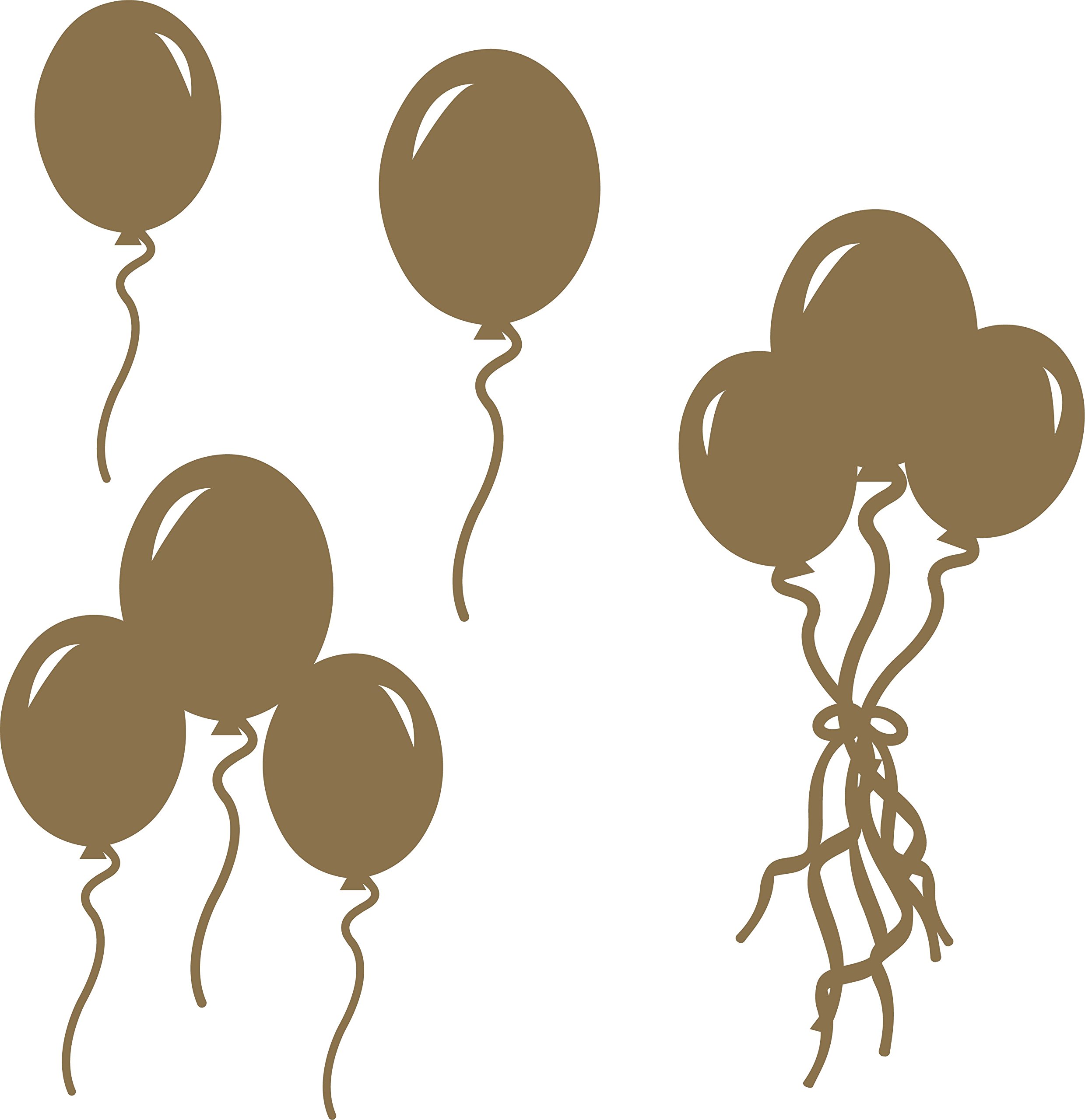 Balloon Set 2 - Laser Cut Chipboard - 4 Piece Set