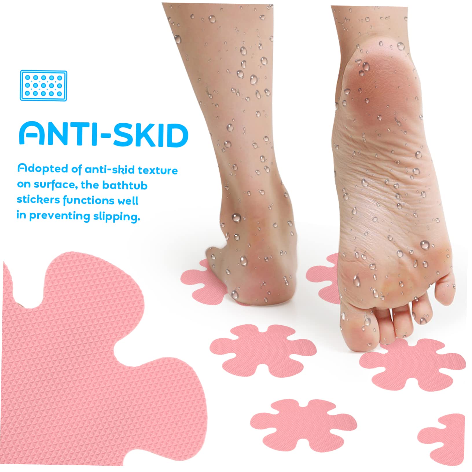 DECHOUS 3 Juegos Pegatinas Antideslizantes bañera niño Pegatinas Piso de la Ducha no Pegatinas Ducha Pegatinas Ducha Antideslizante Pegatinas Ronda Cinta Adhesiva peva Rosa