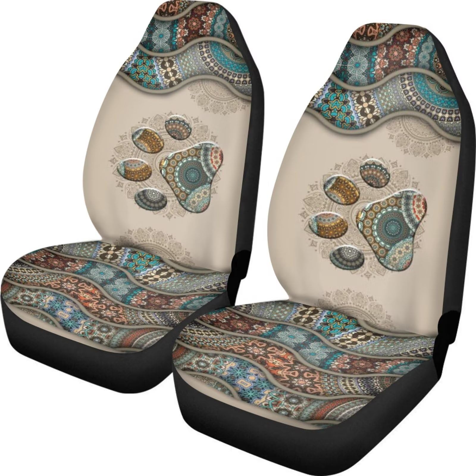 Showudesigns Universal Car Seat Cover Full Set Flower Bee Print Front Seat Covers 2 pc Protector Car Mat Covers, Fit Most Vehicle, Cars, Sedan, Truck, SUV, Van Yellow — view 25