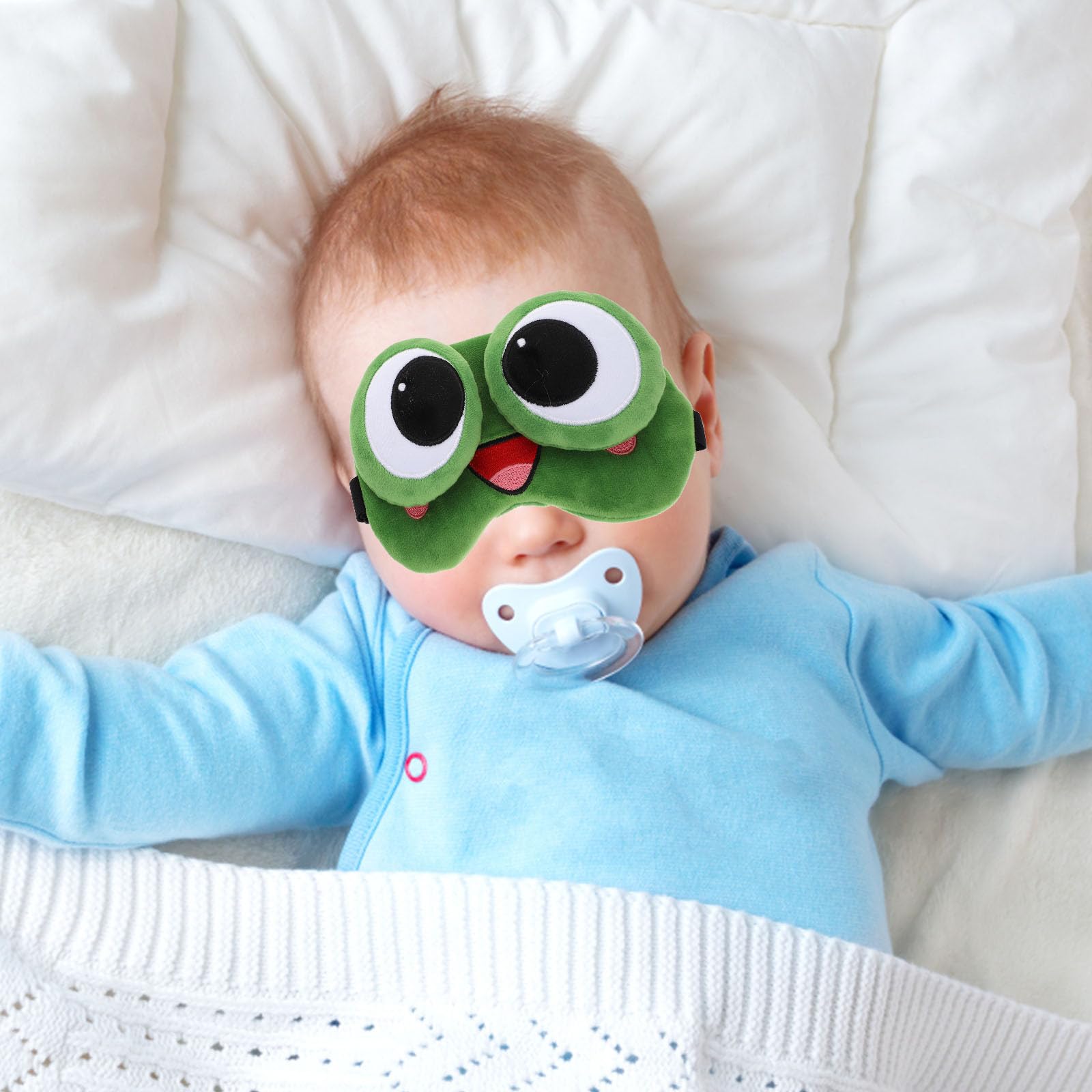 Maschera gli Occhi Gel a Forma di Rana in Peluche, Comoda e Antiscivolo, per Dormire Profondamente Durante Campeggio e Attività All'aperto