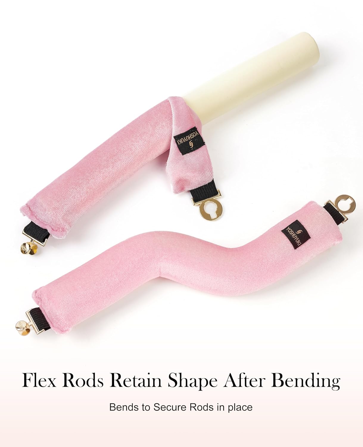 YOSHUYUKI Grande Heatless Curls Overnight Rods No Heat Hair Curlers to Sleep Jumbo Foam Large Hair Rollers for Long Short Hair Heatless Curling Rod Set Styling Tools with Satin Scarf Pink