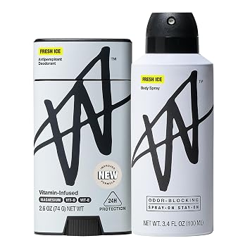W by Jake Paul Deodorant Bundle for Men, Body Spray + Antiperspirant Stick, Odor Blocking, Long Lasting Protection, Fresh Ice Scent