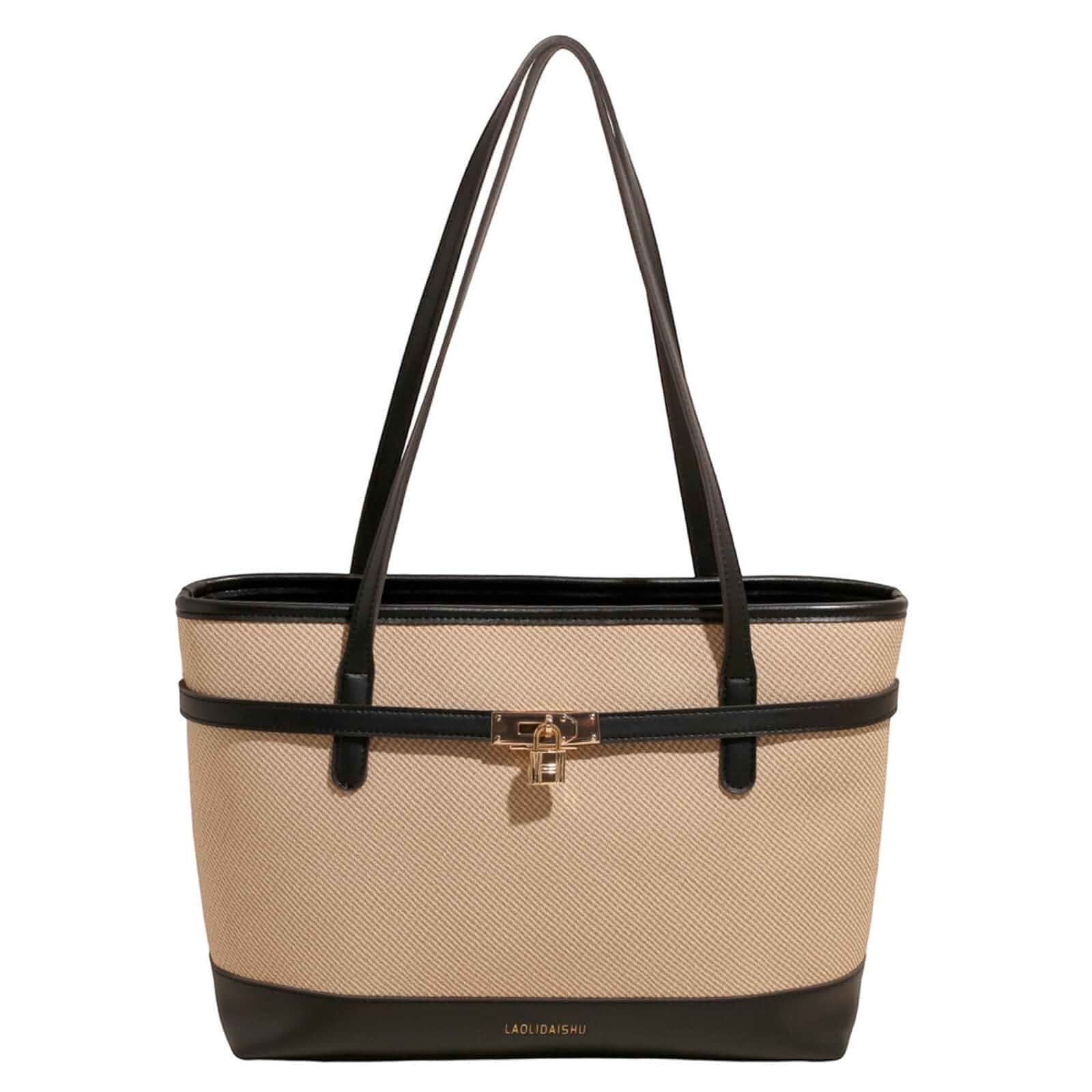 PU Leather Tote Bag for Women, Vegan Leather Shoulder Purse with Zipper, Lightweight Work Bag, Casual Handbag