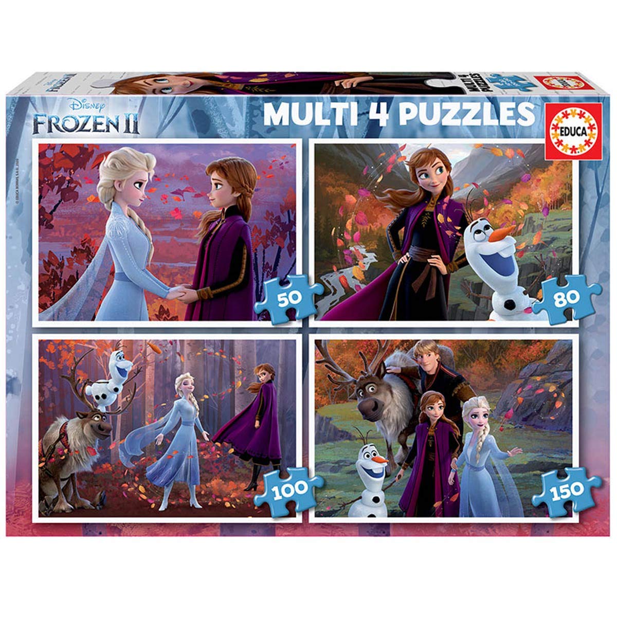 Educa - Set de 4 Puzzles Infantiles progresivos de 50 a 150 Piezas | Frozen 2 | Compuesto por Grandes Piezas Perfectame…