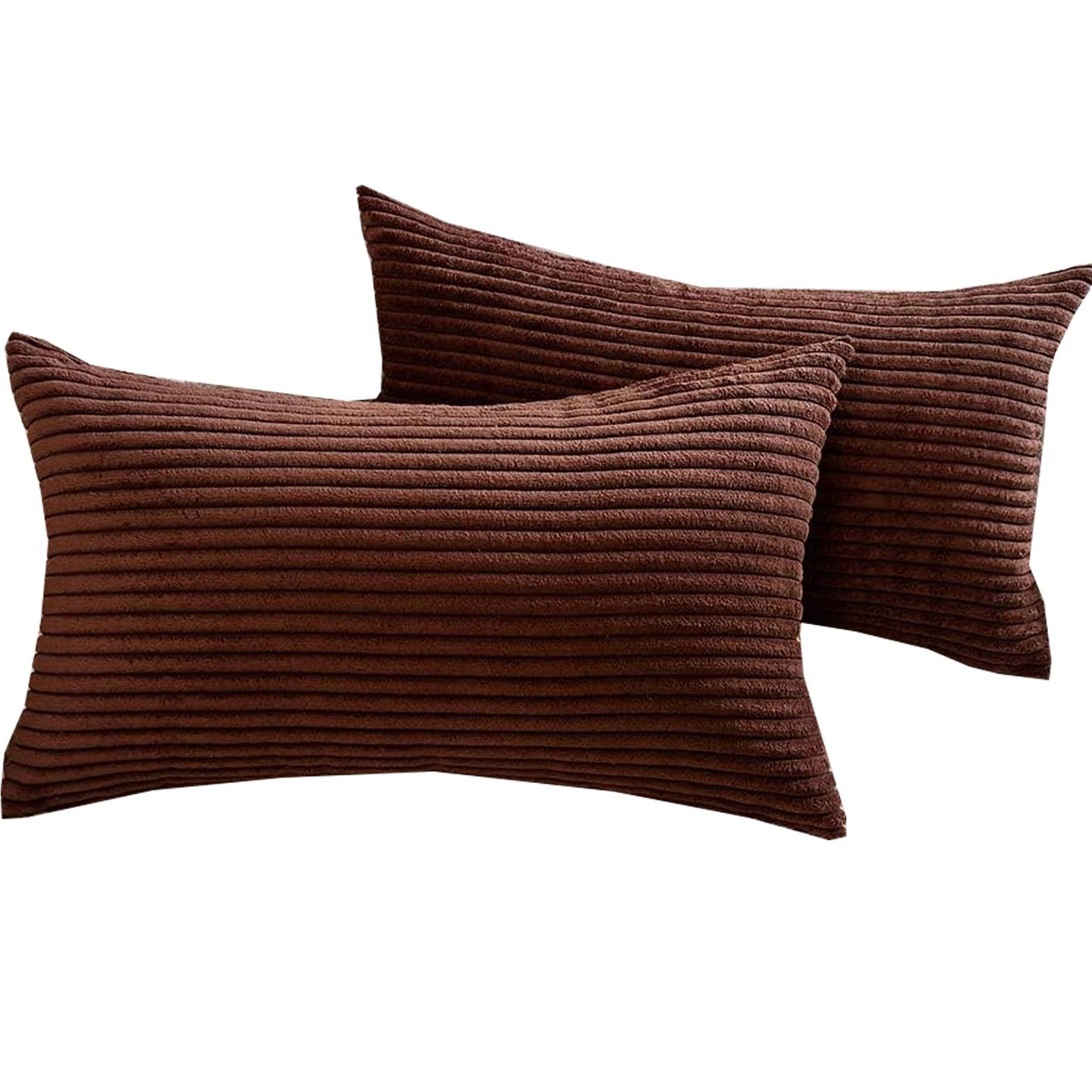 Miecoae Pack of 2 or 1 Corduroy Soft Decorative Square Rectangle Throw Pillow Cover Cushion Covers Pillowcase, Home Decorations for Sofa Couch Bed Chair(B9,2pcs 30x50cm)