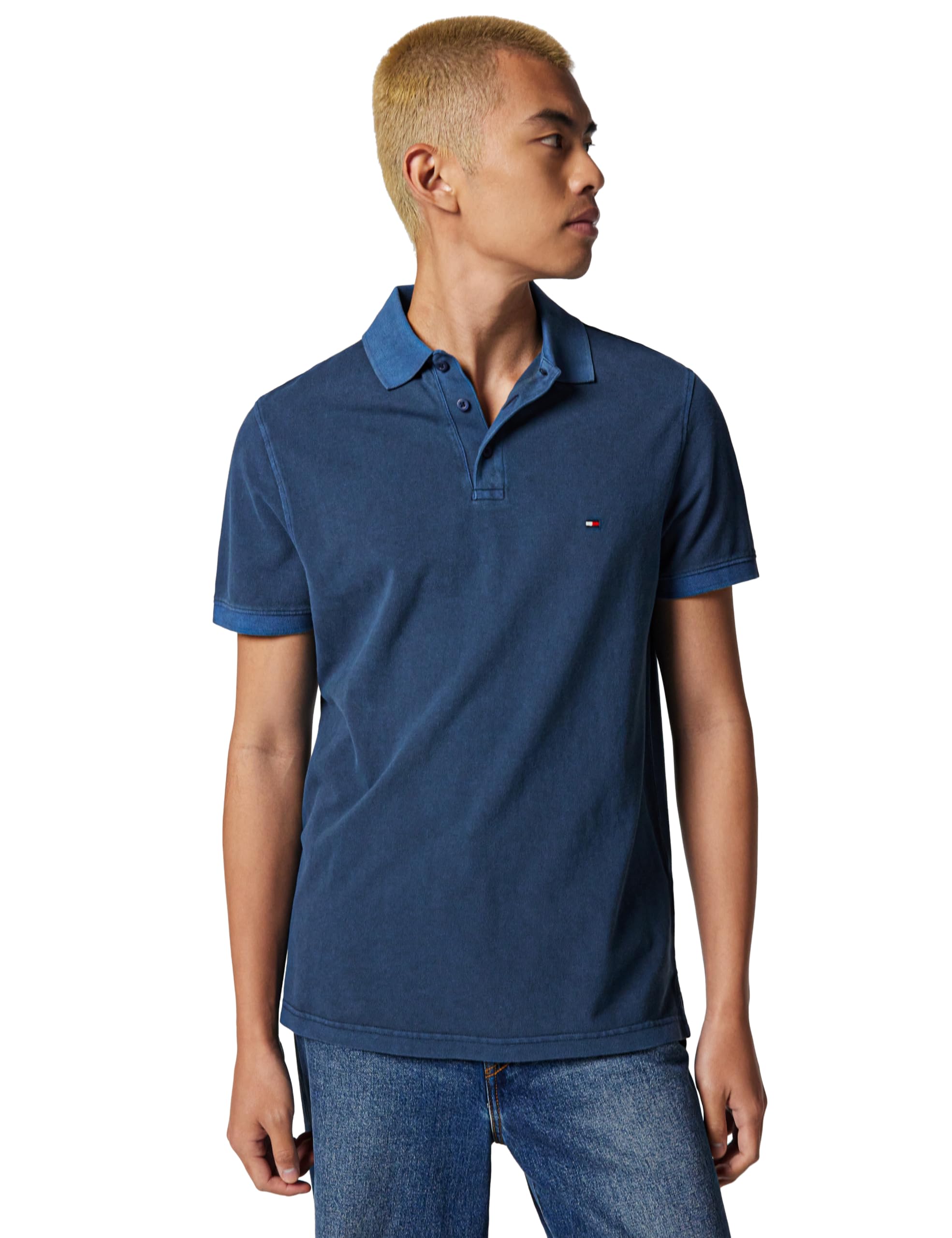 Tommy Hilfiger Men's Garment Dye Reg Polo Mw0mw34757 Garment DYE REG Polo, Blue (Night Sky), M