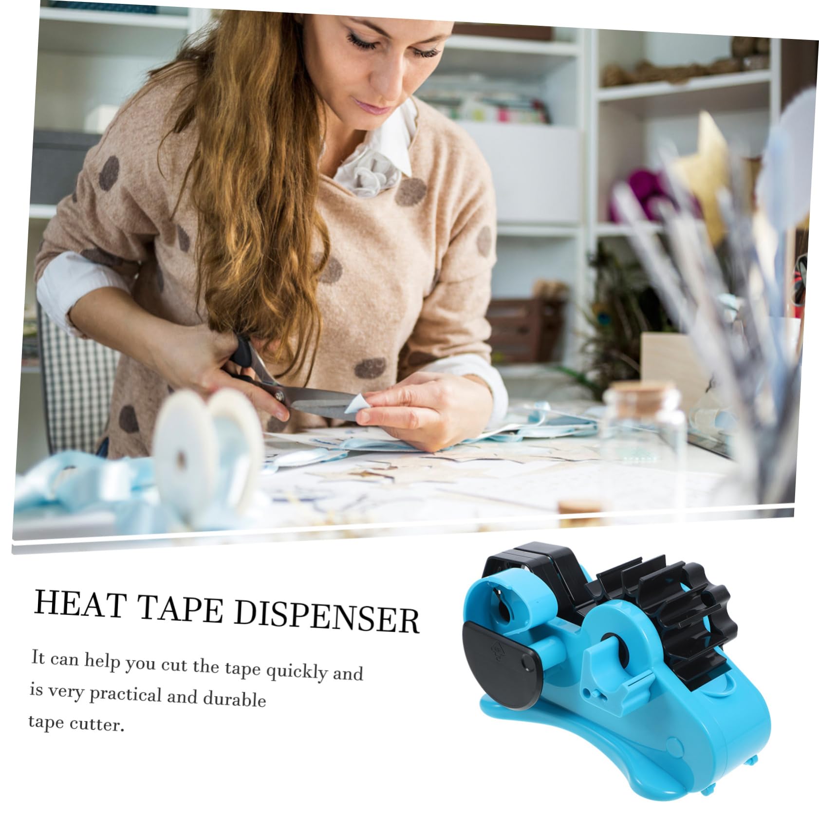 Homoyoyo Dispenser per Nastro Adesivo Taglierina da Tavolo Multifunzionale Supporto per Pezzi, Materiale Abs Elegante, Facile da Riporre, per Eventi Familiari e Progetti Artistici