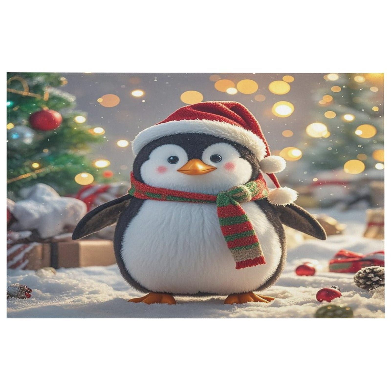 Tapis de cuisine pingouin lavable et antidérapant pour entrée douce